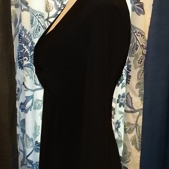 Beautiful black Chaps half/elbow sleeve dress, EXCELLENT CONDITION, petite small - Picture 4 of 8
